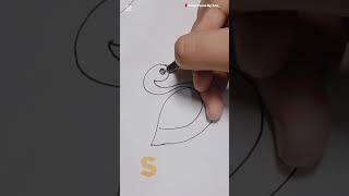 “Drawing a “Swan” using the letter S” 🦢🤍 #drawing #fypシ゚viral #viral #foryou