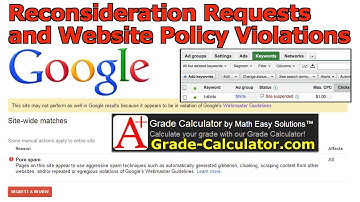 Reconsideration Requests in Google and Site Policy Violations