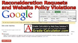 Reconsideration Requests in Google and Site Policy Violations