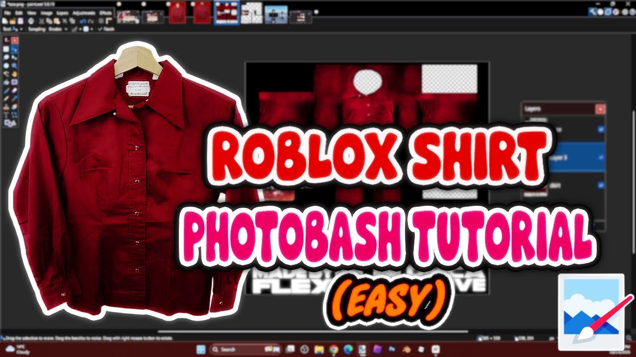 EASY ROBLOX SHIRT - PHOTOBASH TUTORIAL (paint.net)