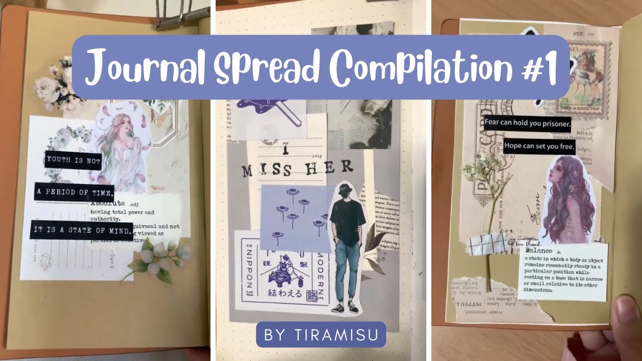 Journaling ASMR Scrapbooking Spread Compilation Video 1, Journal with