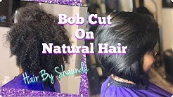 Bob cut on naturally curly hair / salon cass/ hair by Shaunda