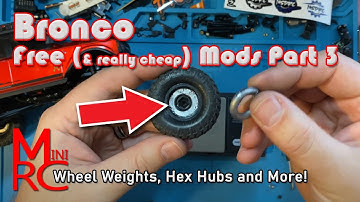 SCX24 - Bronco Free Mods Part 3 - Wheel Weights, Custom Brake Rotors and Hex Hubs