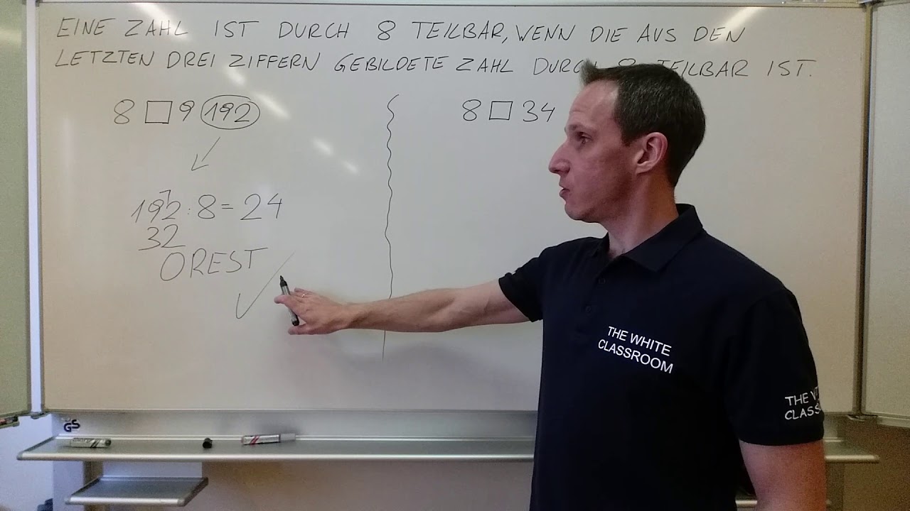 TEILBARKEITSREGEL - WANN ist eine ZAHL durch 8 TEILBAR