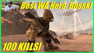 Star Wars Battlefront - The Best hero for walker assault! | Bossk | 100 kills! | Huge killstreak!