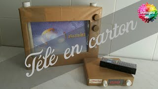 تلفاز بالكرتون 📺Télévision en carton #carton #bricolage