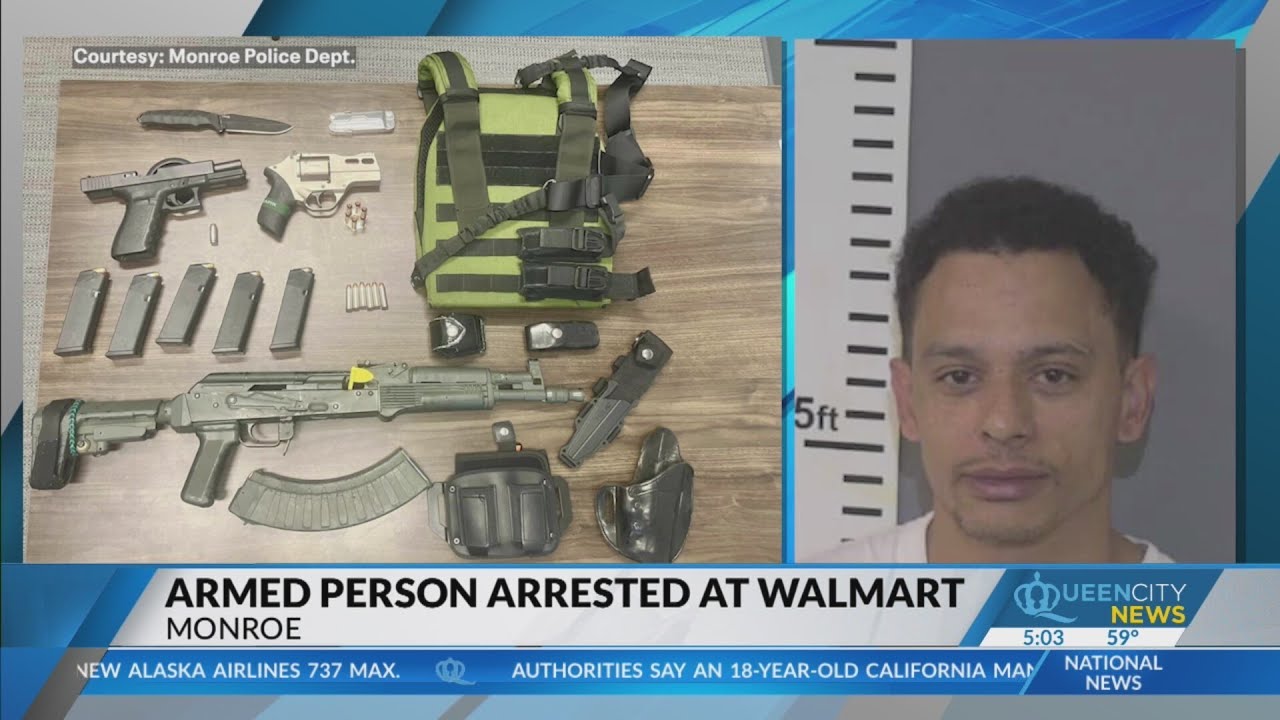 Monroe man arrested for armed trip to Walmart - YouTube