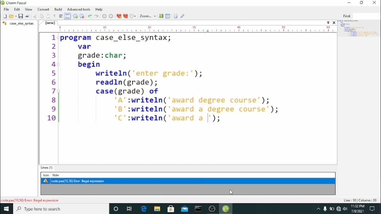 CASE ELSE PASCAL PROGRAM FOR GRADING - YouTube