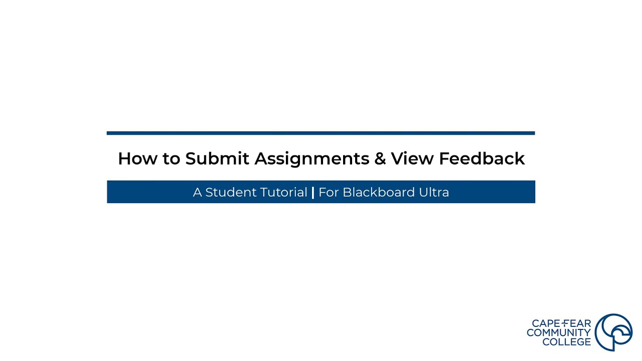 how to submit assignments on blackboard ultra