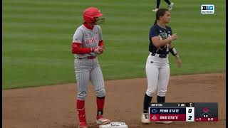 Kiki double Ohio State softball  vs Penn State #espn #big10 #ncaa #ncaasoftball 
