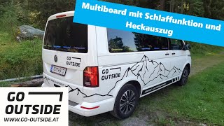 Multiboard mit Schlaffunktion für VW T5, T6, T6.1 mit Schienensystem - Go  Outside – Ihr Campingspezialist (Küchen, Ausbau, Zubehör)