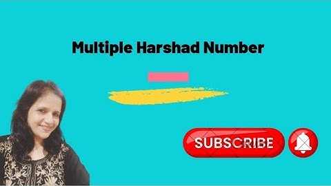 Multiple Harshad no#important for ICSE#java program Multiple Harshad Number