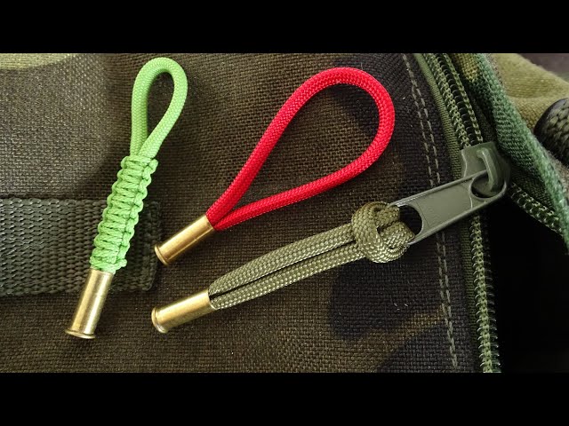 Make a Bullet Casings Paracord Zipper Pull or Keychain - DIY CBYS Paracord  Crafts 