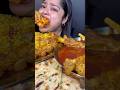 ASMR eating: spicy mutton biryani, chicken with nan, chowmin, dahipuri #shorts #asmr #mukbang