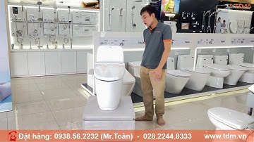 TDM.VN | Review bồn cầu nắp điện tử INAX AC-832/CW-KB22AVN bàn cầu thông minh rửa, sấy, ấm bệ ngồi