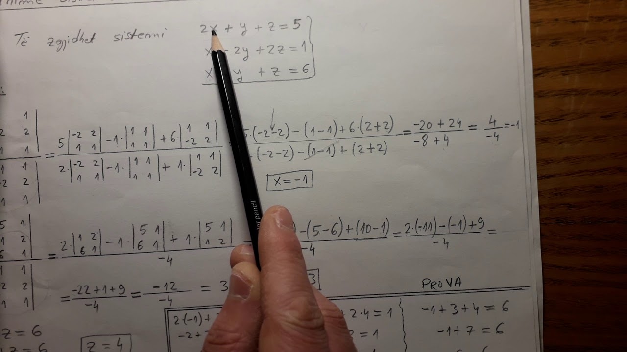 Klasa 11 Ushtrime Sistemet me tri të panjohura