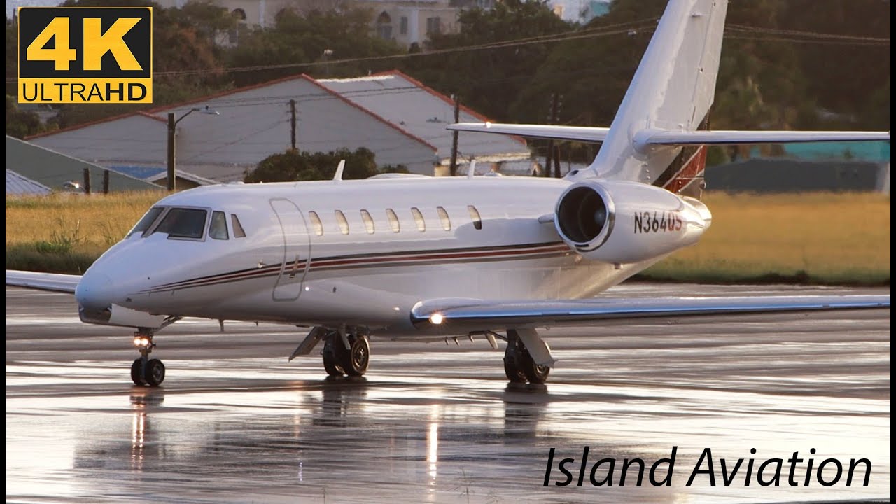 4K) NetJets Aviation Cessna 680 Citation Sovereign (N364QS) taxi to  departure @ St. Kitts !! - YouTube