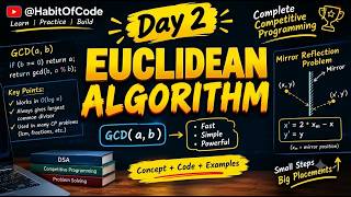 Day 2: Euclidean Algorithm & Mirror Reflection Problem | Competitive Programming | HabitOfCode