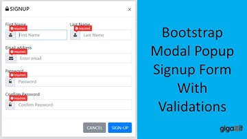 Bootstrap Modal Popup Signup Form With Validations