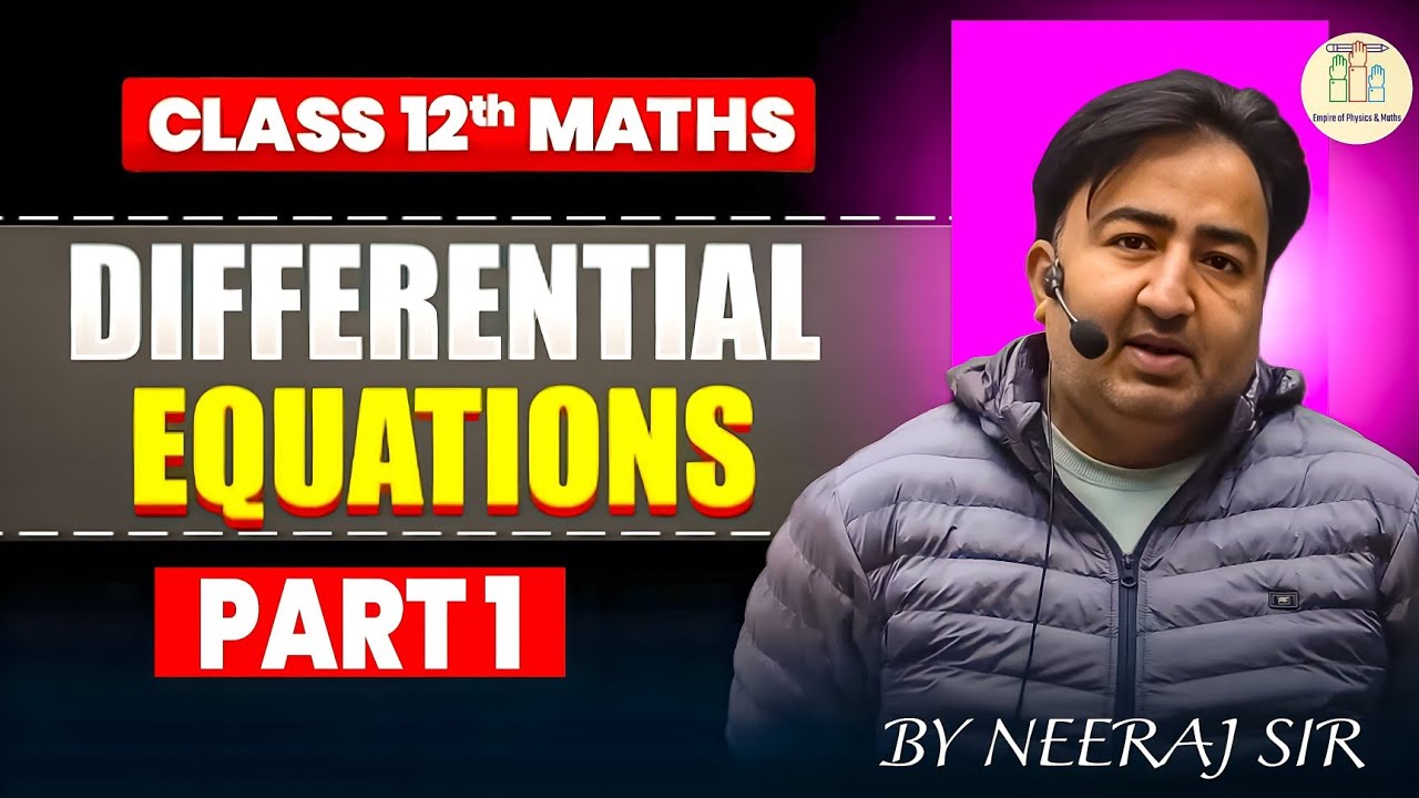 differential equation class 12th | differential equations | Class 12th math | 