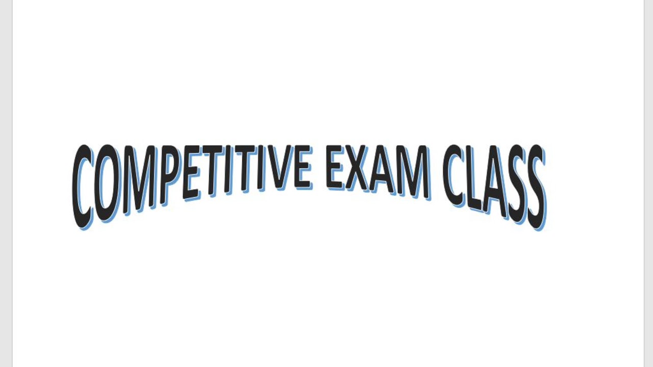 COMPETITIVE EXAM CLASS Live Stream - YouTube