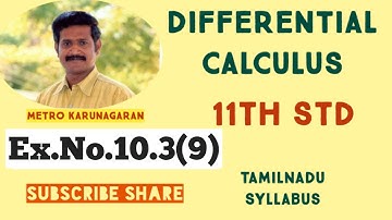 11th Std Maths Ex.10.3(9) Differentiate f(t) = 3√ (1+tanx)