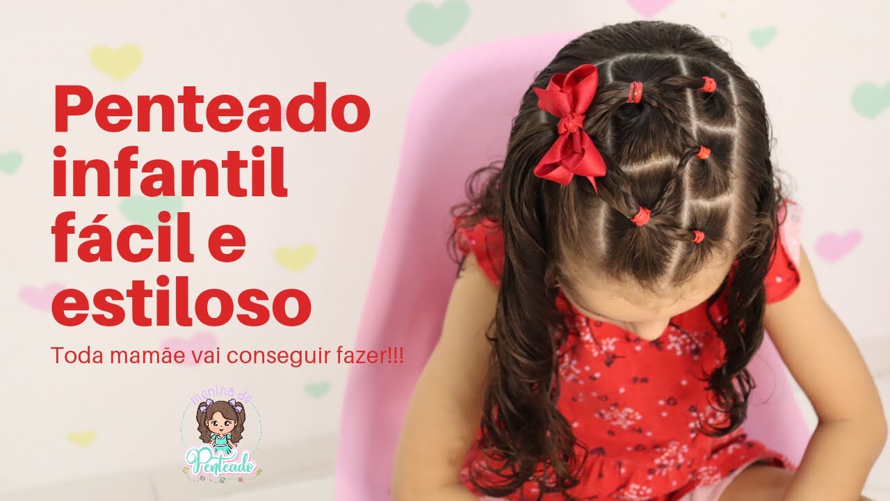 Penteado infantil com liguinhas #penteadoinfantil