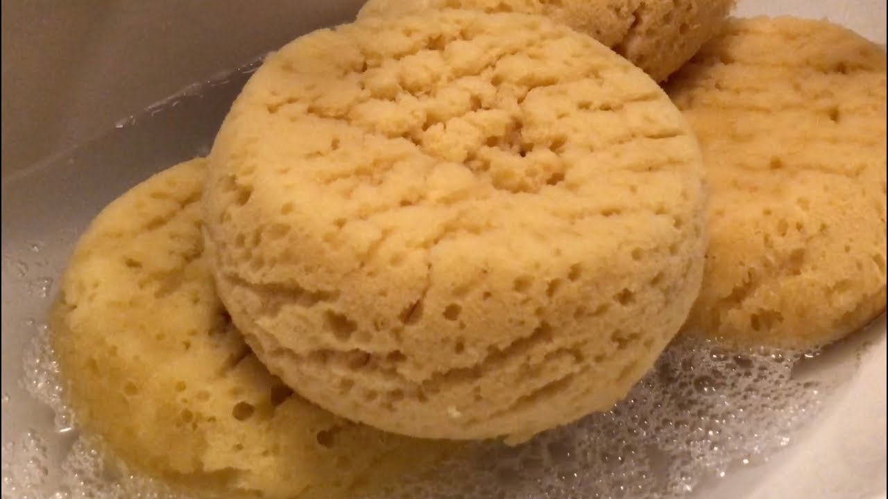 ASMR rinsing old vs new bath sponges YouTube