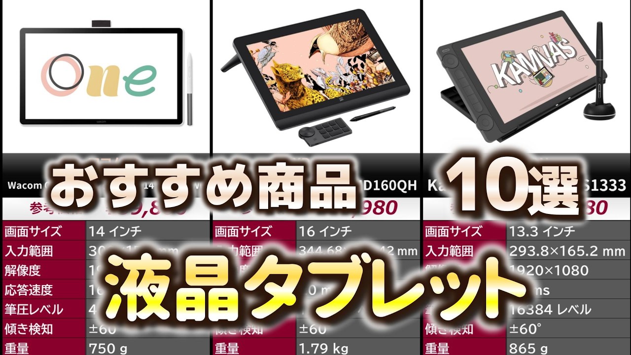 液タブ】液晶タブレット おすすめ10選【2026年】 - YouTube