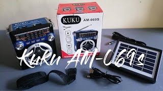 Kuku AM-069s Review | Rechargeable radio with MP3 Player, AM/FM, Flashlight, and solar panel.