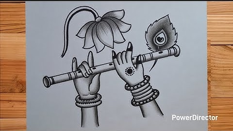 Krishna Radha Hand With Flute Drawing Easy | Krishna Radha Drawing | Krishna Ji Drawing | Drawing