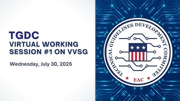 TGDC Working Session #1 July 30