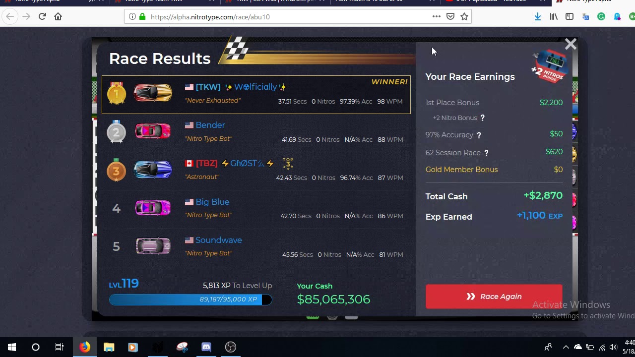 Nitro Type | Dueling Top 3 Racer/TBZ Officer ⚡GɦØST么⚡(I win, EPIC)
