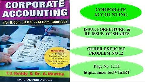 Issue Forfeiture & Re-issue of Shares  Other Exercise Problem No 12