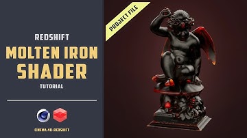 Molten-glowing iron shader in redshift [CINEMA 4D TUTORIAL]