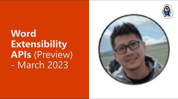 Word Extensibility APIs (Preview) - March 2023