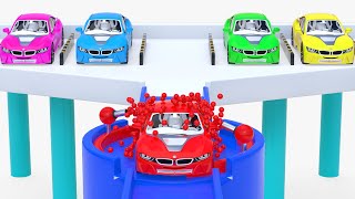 TRANSPORT COLORED FOOTBALL BALLS WITH CIRCLE WHEEL LOADER l Rainbow Car Toys