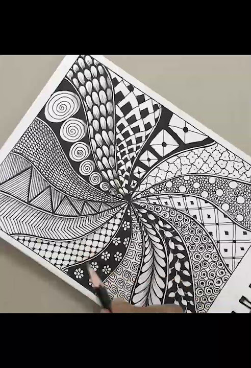 Beautiful Cute Girl Swinging Mandala Drawing