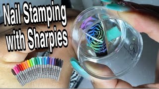 First Time Stamping with Sharpies | Sharpie Nail Art for Beginners | Easy Nail Art