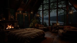 Sleep Sounds: Tranquil Rain & Soft Thunder with Cozy Fireplace Ambiance  Rain Sounds for Sleep
