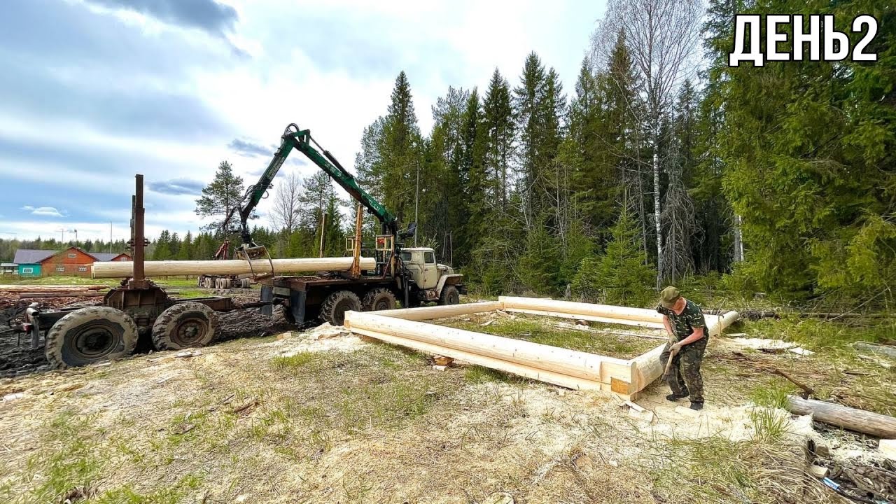 Рубим СРУБ 6 на 6 метров в ЛАПУ! 