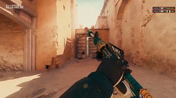 #Dust2 - Defense(CT) : M4A1s Quad kill : Clean wallbangs middle