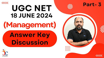 UGC NET management 18 June 2024 Answer Key | Part-3 | NET Management 2024 analysis by Joneja Sir