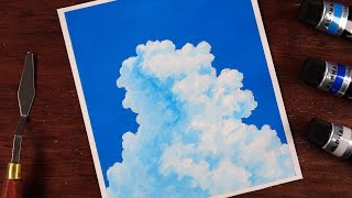 지브리 뭉게구름 그리기 | 아크릴화 acrylic painting