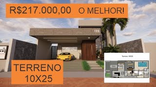 Melhor projeto para terreno 12x25 - 3 Quartos - Projeto Florianopolis