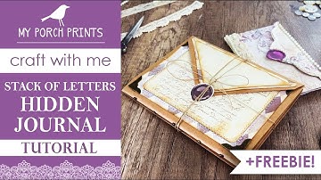 "STACK OF LETTERS" HIDDEN JUNK JOURNAL💜✉️ | Autumn Academia | Tutorial | Envelope | My Porch Prints