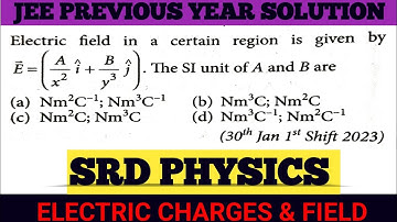 Electric field in a certain region is given by E=A/x^2i + B/y^2j. The SI unit of A and B....JEE 2023