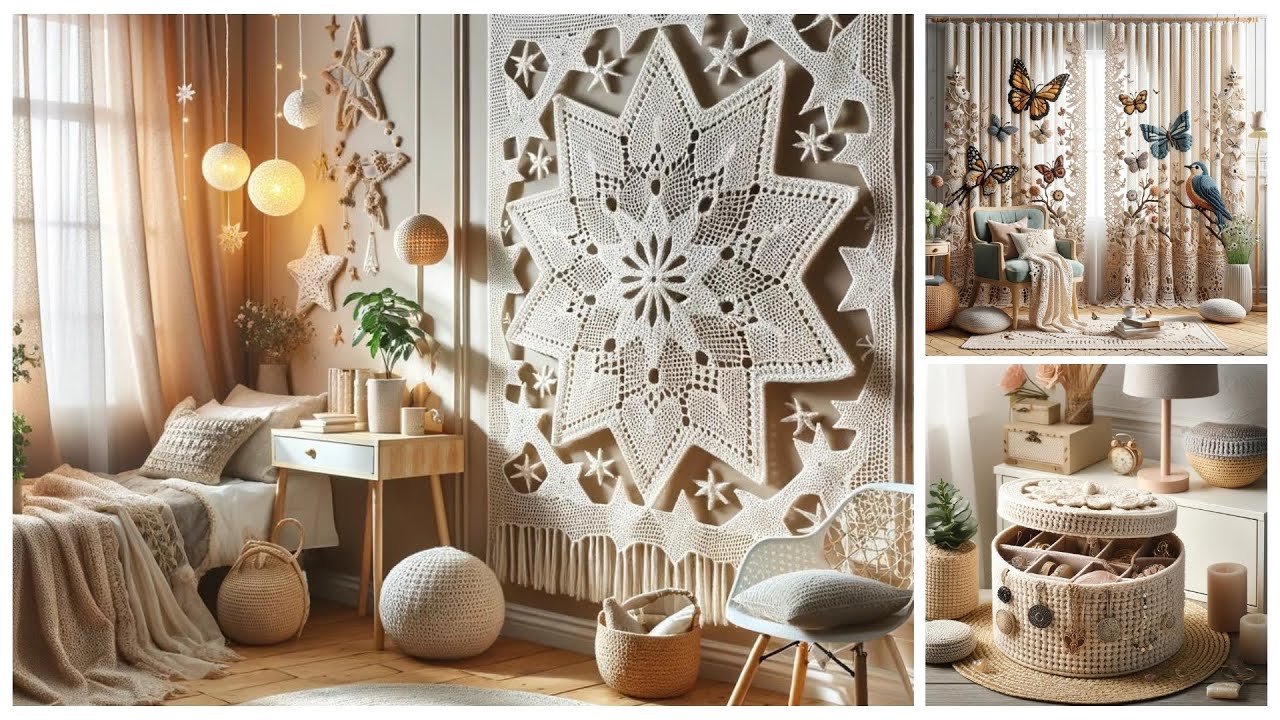 Crochet room decor ideas #crochet #knitted #roomdecor #crochetideas # ...