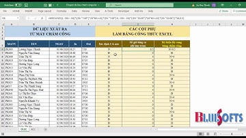 Hướng dẫn lấy dữ liệu sang bảng chấm công tay từ file xuất ra của máy chấm công bằng công thức Excel