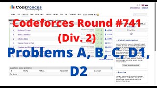 Problem A, B, C, D1, D2 | Codeforces Round #741 (Div. 2) | Video Editorial Profile